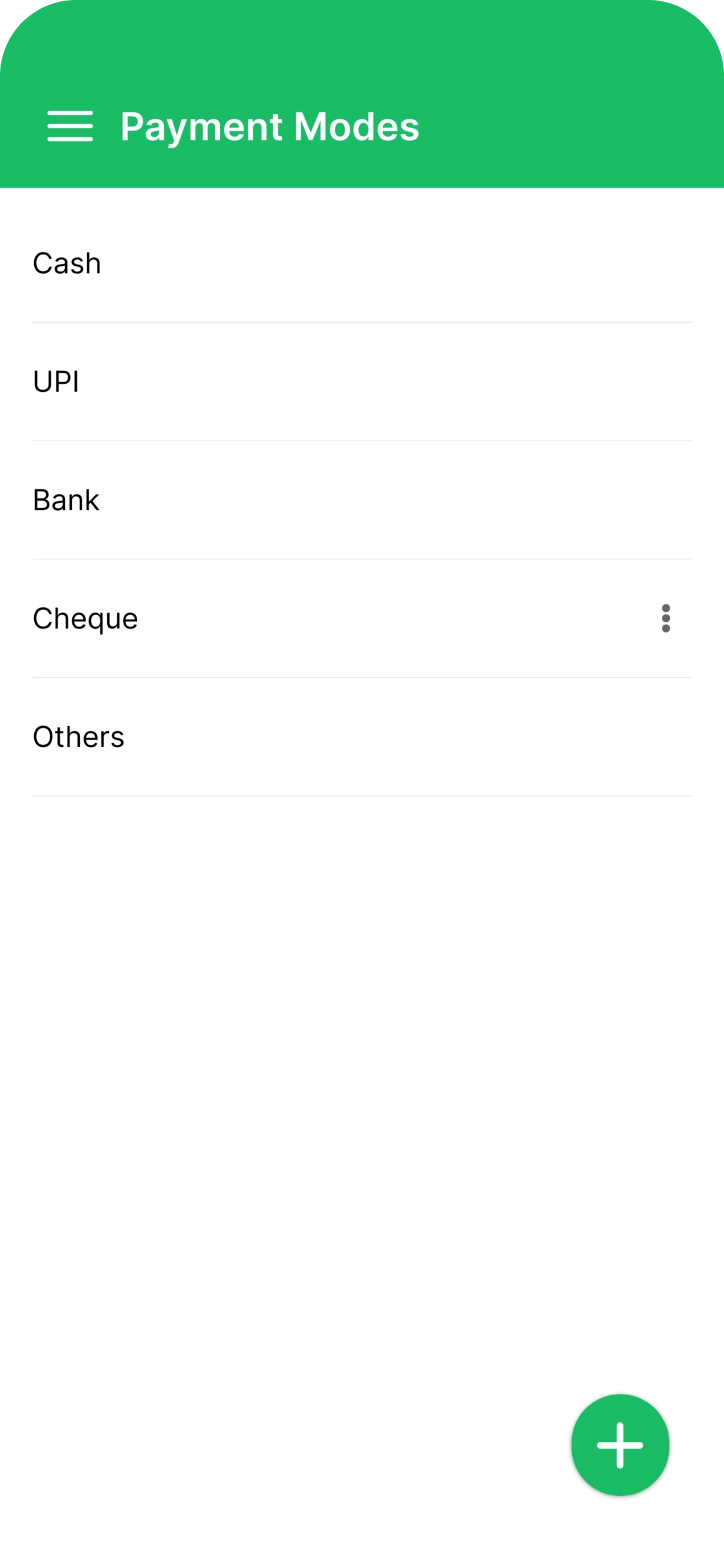 Payment Modes