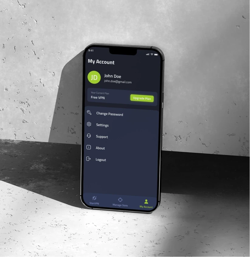 StarVPN solution screens