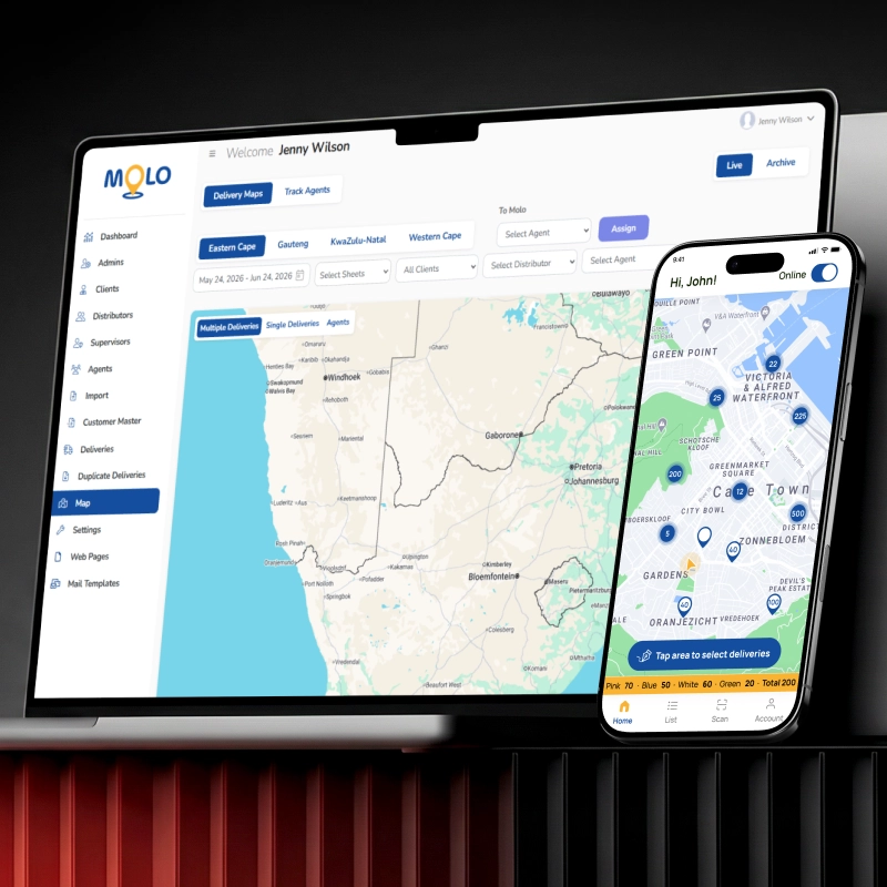 Molo last-mile delivery mobile app developed by Pavans Group Vadodara - affordable delivery with smart route optimization and navigation