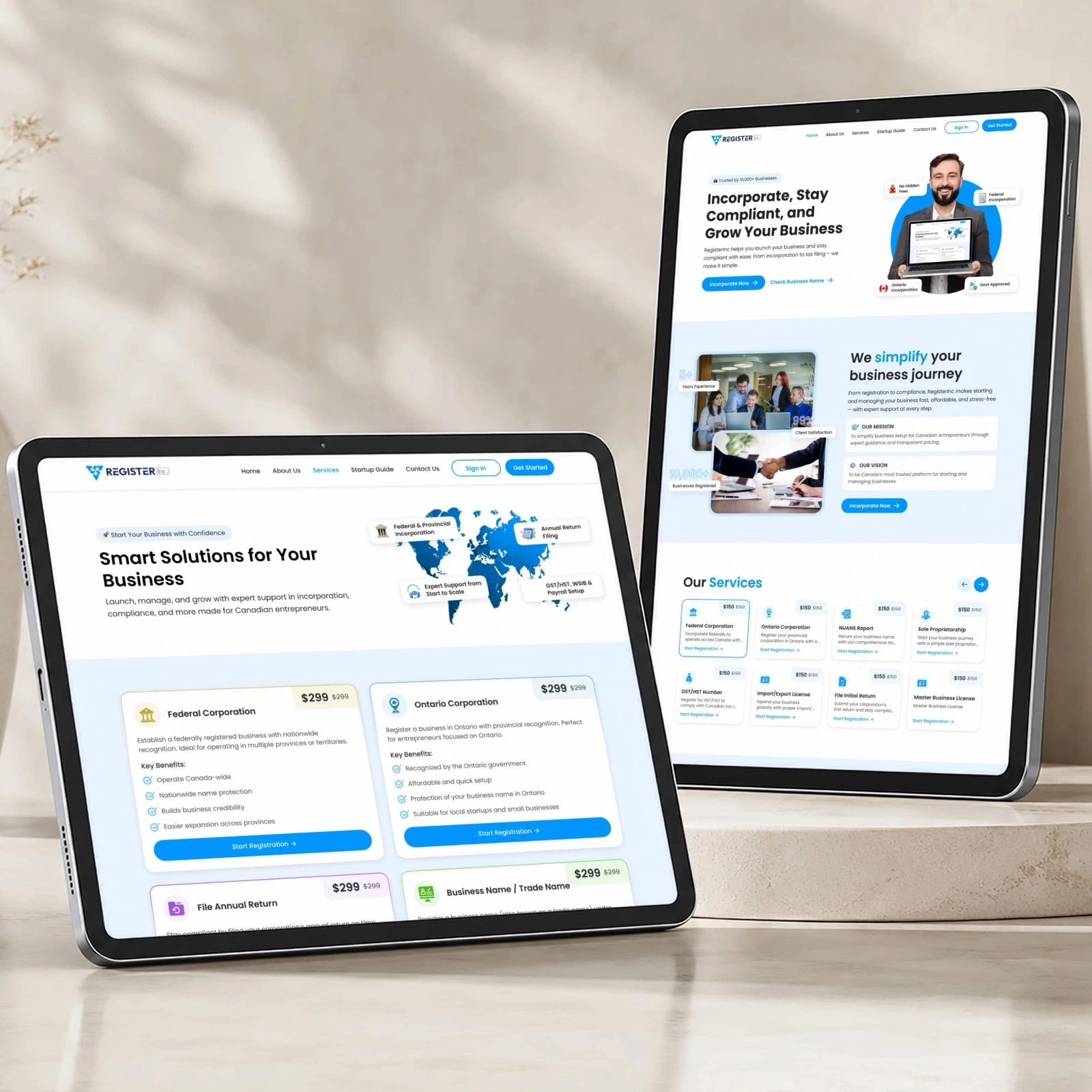 Canadian platform for business registration and compliance services.